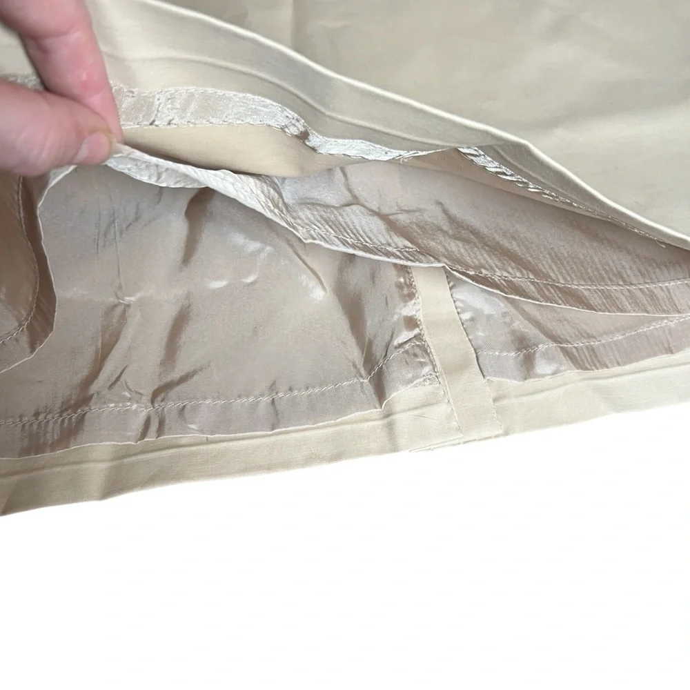 Brooks Brothers Cream Pencil Skirt Size 8 Woven in Italy Classic Tailored Khaki